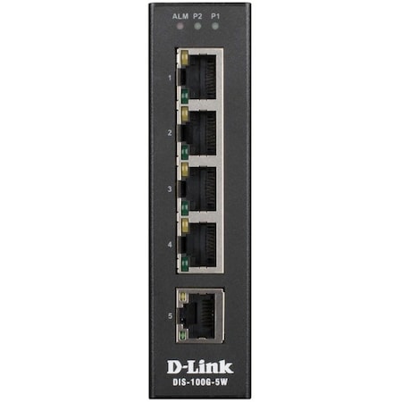 D-Link 5-Port Unmngd Industrial Switch, -40C To +75C DIS-100G-5W